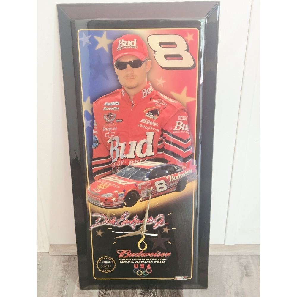Jebco Dale Earnhardt Jr #8 Budweiser Monte Carlo Olympics Wall Clock USA FLAG